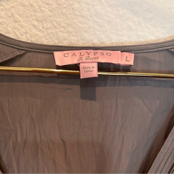 Calypso St Barth Grey Silky modal V-Neck minimalist detachable lining mini dress - Picture 5 of 7